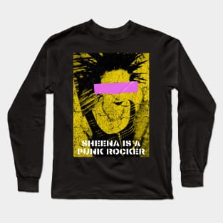 tape punk rock girl pink yellow Long Sleeve T-Shirt